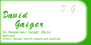 david gaiger business card